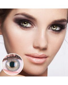 Graue Kontaktlinsen - Rose Gray | Premium Comfort | Stark deckend | DIA 14.00 - mit Stärke | 1 Paar (2 Stück) von GLAMLENS