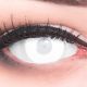 Weiße Halloween Kontaktlinsen – Vollständige Abdeckung von Iris und Pupille für gruselige Zombie-Looks und Halloween-Verkleidungen.

