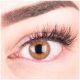 Das Produktfoto zeigt unsere Farbige Braune Kontaktlinse Rose Brown in einem echten Auge