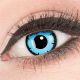 Das Produktfoto zeigt unsere Crazy blaue Farbige Kontaktlinse Sky Blue in einem echten Auge